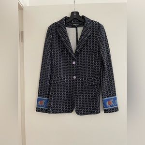 armani blazer navy blue with detailing aesthetic womens blazer